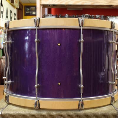 Andante 16x28 Marching Bass Drum in Purple Sparkle Lacquer image 4