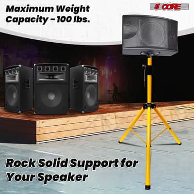 5 Core Speaker Stand Height Adjustable PA DJ Tripod Studio Monitor Stands w 35mm Compatible Insert image 7