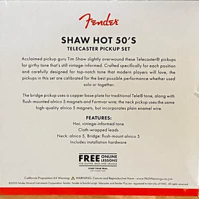 Fender Shaw Hot 50's Pickup Set Made in USA # 0992289000 image 2