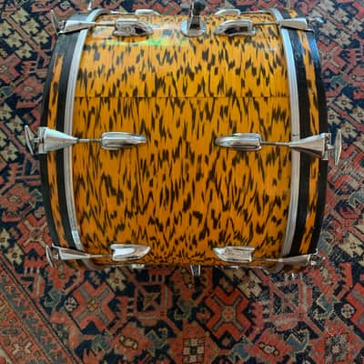 1962-1970 Slingerland 20/16/12 yellow tiger pearl vintage drums image 21