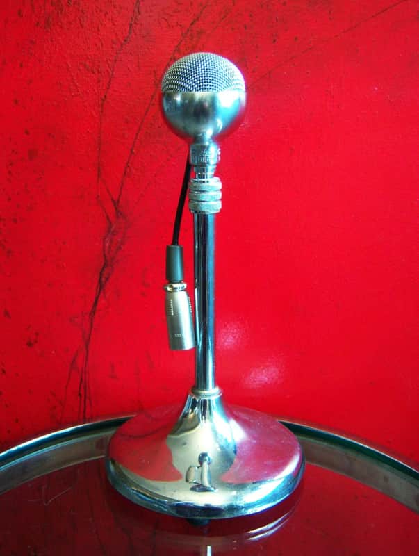 Vintage 1950's Electro Voice 920 crystal microphone polished chrome w short cable Hi Z harp mic Shure Turner Electro Voice image 1
