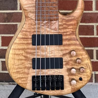 MTD 635-24, 2026 Model, Natural, Quilted Maple Top, Black Limba Body, Ash Neck, Roasted Birdseye Maple Fretboard, Matching Knobs, Matching Backplates, MTD World Logo, Custom Bartolini Pickups & Preamp, MTD Deluxe Gig Bag image 2