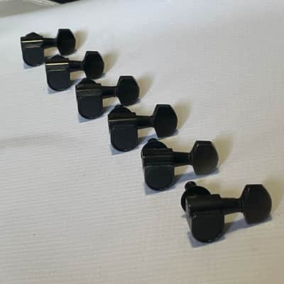 1990's Korean Era Ibanez RG & S Series Black Dual Pin Tuning Pegs Tuners 6 In LIne image 2