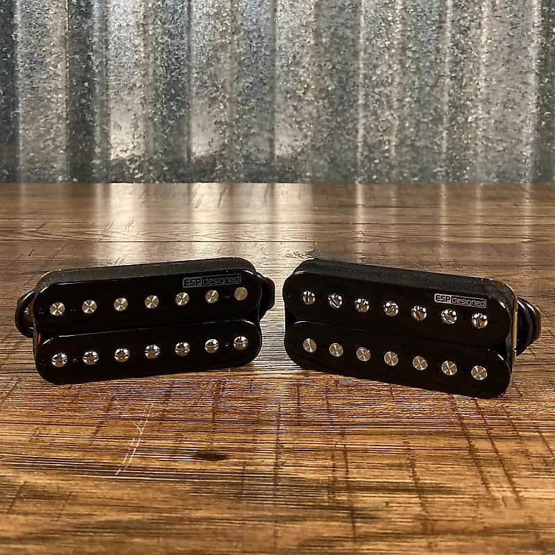 ESP Designed LTD LH-100 7 String Humbucker Guitar Pickup Neck & Bridge Set Black Used image 1
