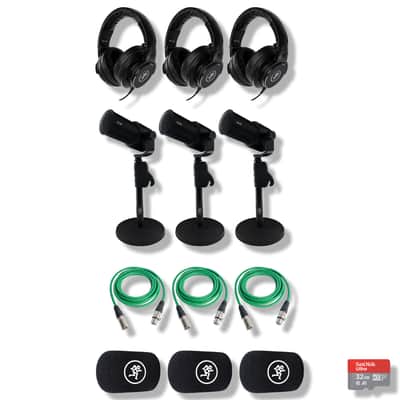 Mackie DLZ Creator - Digital Mixer for Podcasting and Content Creation with 3x Mackie EM-99B Dynamic Microphone, 3x MC-150 Professional Closed-Back Headphones, microSD Card and StreamEye Cloth image 2