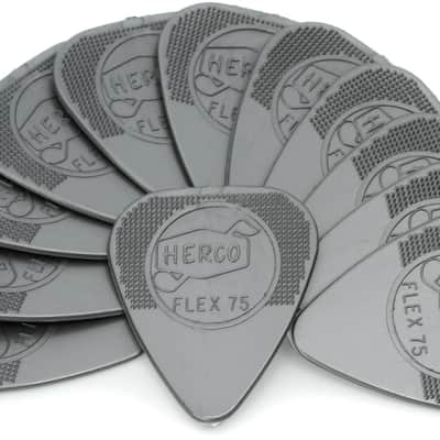 Herco HE211P Flex 75 1.01mm Silver Nylon Guitar Picks 12-pack image 1