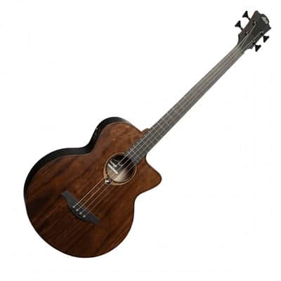 Lag SAUVAGE-BCE Sauvage Series Jumbo Cutaway Pale Brankowood Top Khaya Neck 4-String Acoustic-Electric Bass Guitar w/Gig Bag image 4