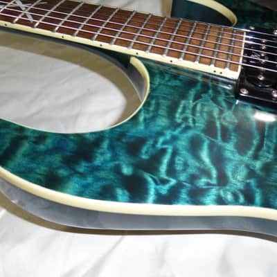 Washburn X-50 Q -Guitars4cancer- Neck-thru body, Quilted Maple Top, Trans Blue, Bound, Buzz Felten image 7