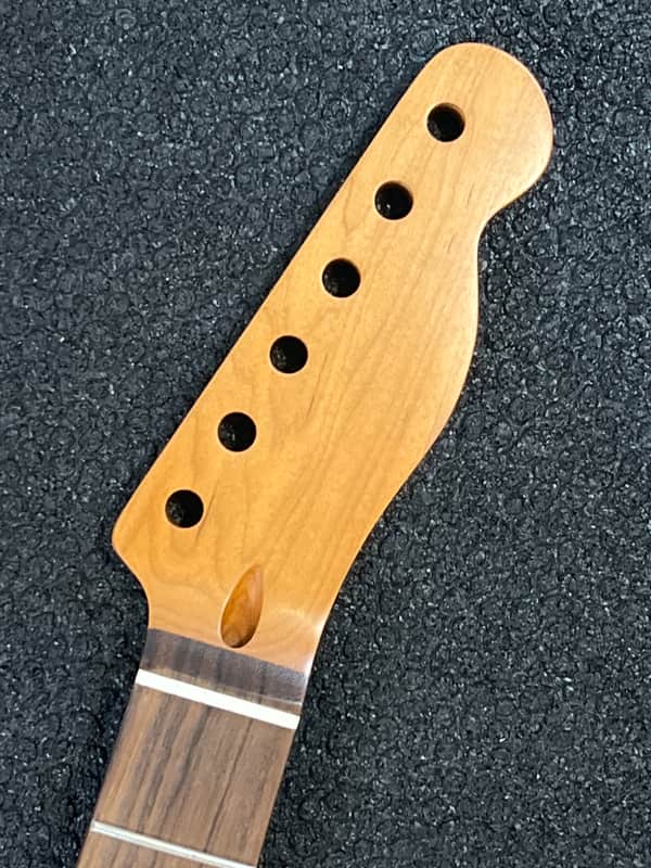 Roasted Maple Guitar neck, fits tele,  9.5 radius Rosewood , Bone nut, Nitro Finish, 22 fret image 1
