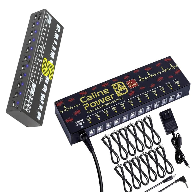 Guitar Pedal Power Supply, True Isolated Pedalboard Power Supply Cp-206 With Cp-05 Guitar Pedal Power Supply, 9V/12V/18Vpedal Board Power Supply With 10 Independent Dc Outputs image 1