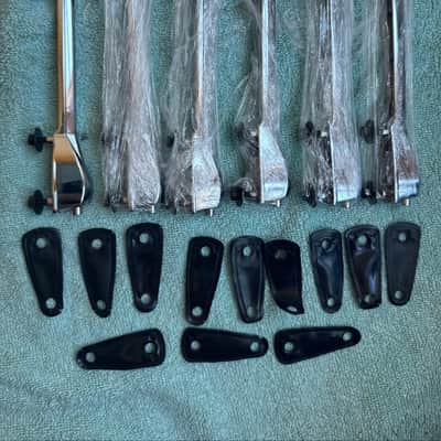 Premier Lot of 6 Tom Drum Lugs + Mounting Screws - Long Version 90s - Chrome image 6