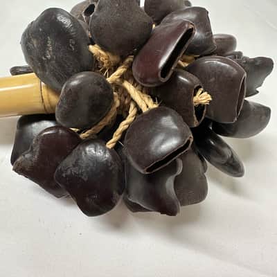 Seed Pod Nut Rattle Shaker, Sound Effect, 12" Bamboo Handle - EXCELLENT image 5