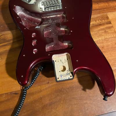 Fender MIM Standard Strat Midnight Wine Burgundy Stratocaster Body w Bridge Hdw image 3