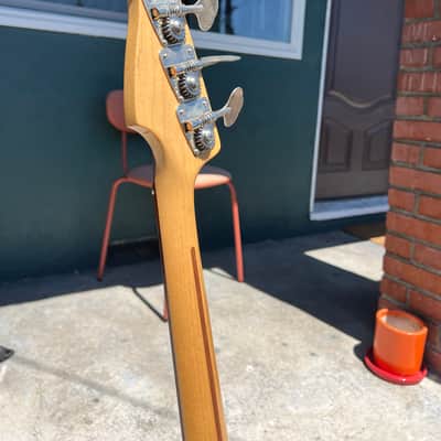 Immagine Fender PBAC-100FL Electric-Acoustic Fretless Precision Bass MIJ 1992 - 1994 - Vintage Natural - 8