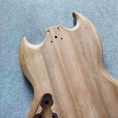 Mahogany Wood Double Cutaway Guitar Body Project image 7