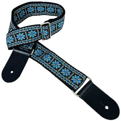 Walker & Williams H-13-M Vintage Series Woven Hootenanny Hippie Strap Blue & Grey image 1