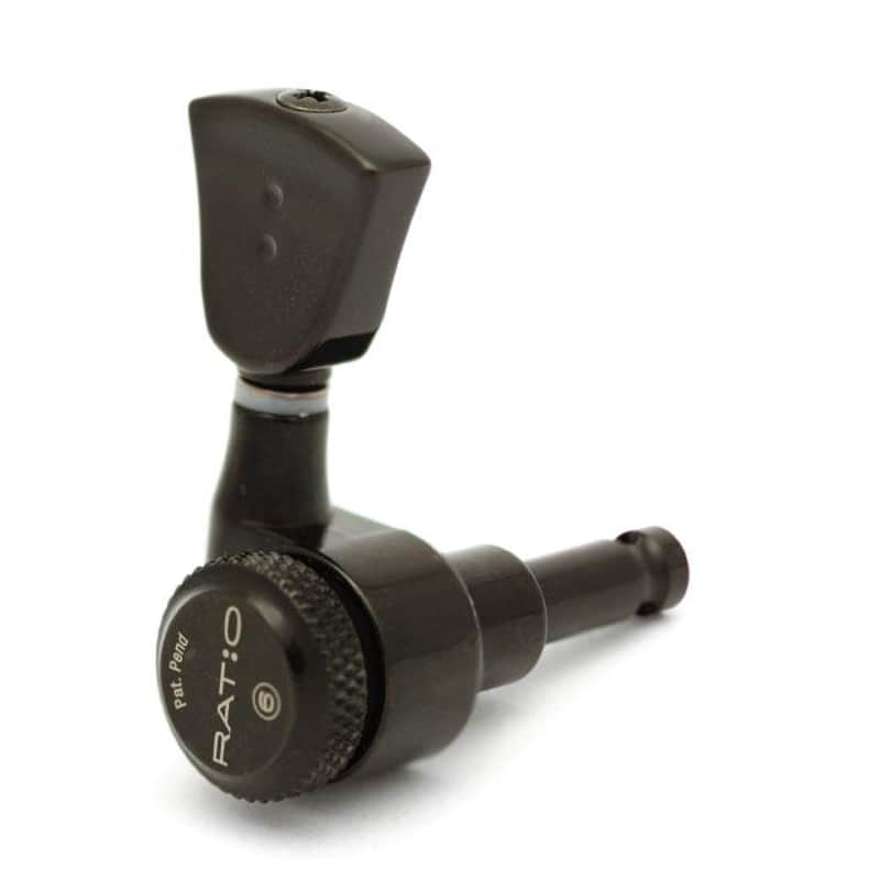3+3 Ratio Electric Locking Machine Heads (PRL-8311, 8322, 8331, 8341, 8351) - Black / Vintage image 1