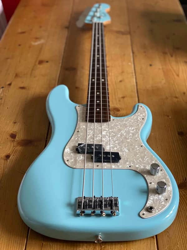 Fender Japan Exclusive Limited Edition 2023 FSR Daphne Blue Precision Bass Alder with Matching Headstock image 1