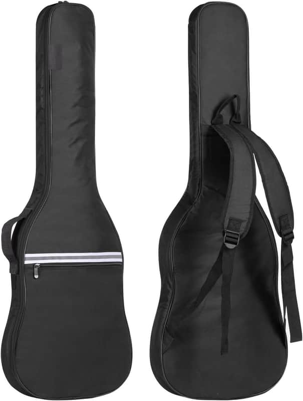 Electric Guitar Bag Gig Bag 6mm Padding Padded Backpack with Reflective Bands Soft Guitar Case Black image 1