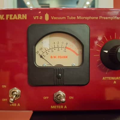 D.W. Fearn VT-2 Dual Channel Tube Mic Preamp 2010s - Red image 3