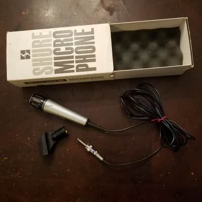 Shure Hi-Z Unidirectional Dynamic Mic 515SAC Unidyne B + Clip IOB 1968 - black and silver image 2