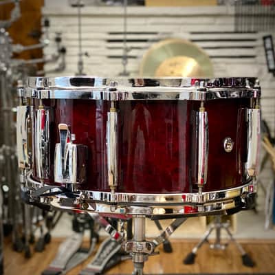 Pearl 6.5x14 Masters Custom Maple Snare Drum - Wine Red - 1990s image 4
