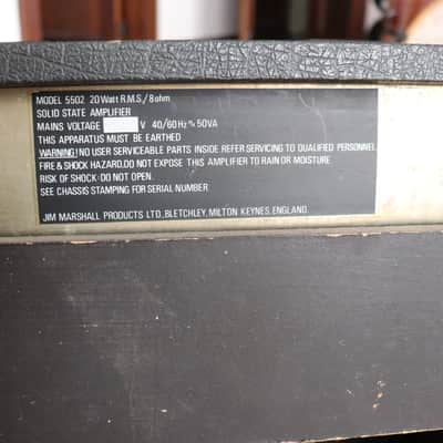 Marshall Vintage 80's Bass 20 Combo Amp Model 5502 image 9