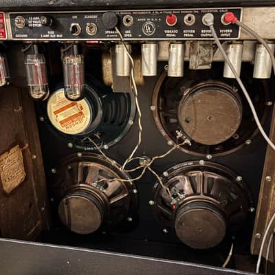1966 Fender Super Reverb 2-Channel 40W 4x10" Guitar Combo Black Panel image 20