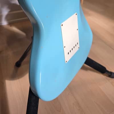 Fender Custom Shop Postmodern Journeyman Stratocaster 2016 Daphne Blue Relic Aged Roadworn American Vintage 60s 1960's Reissue USA Guitar close to Sonic Blue heavy relic post modern image 21