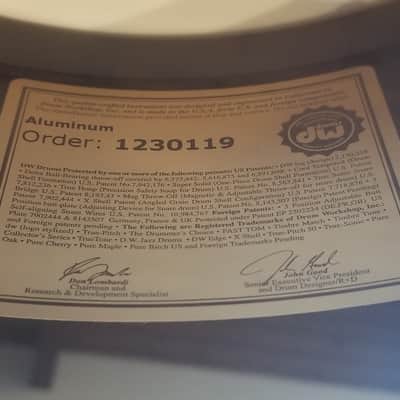 DW Collector's Series Snare Drum Aluminum 6.5x14" 3mm Black image 10
