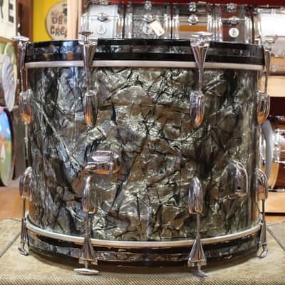 1960s Slingerland Gene Krupa Deluxe in Black Diamond Pearl 14x20 9x13 16x16 image 4