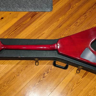 Hamer 1984 K.K. Downing Signature Flying V Vector Translucent Red Flame Top VINTAGE Guitar w/OHSC, RARE & EXC! image 11