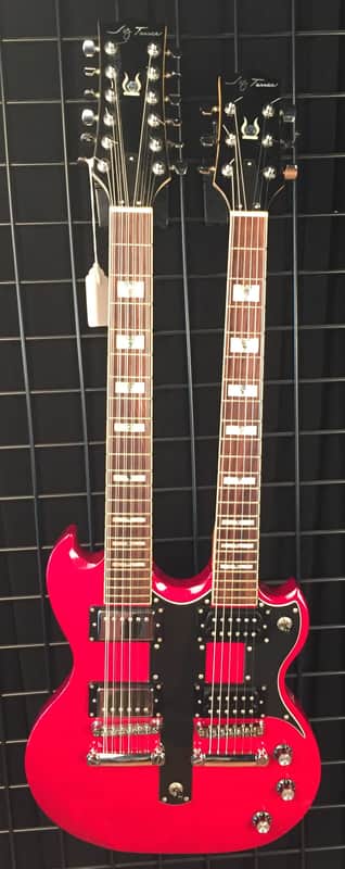 Jay Turser JT-XG2 Double Neck 6/12 Electric Guitar Cherry | Reverb