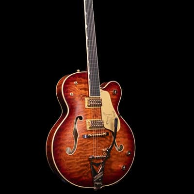 Gretsch G6136TGQM-59 Limited Edition Quilt Classic Falcon with Bigsby, Ebony FB, Forge Glow image 8