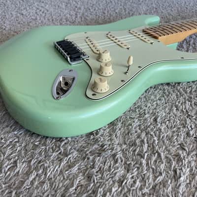 Fender Player Stratocaster 2018 MIM Surf Pearl Green Maple FB Modified Guitar image 3