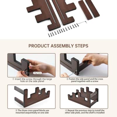 Multi Guitar Stand, 3 Holder Handmade Wood Guitar Stand Floor, Space-Saving Electric Guitar Stand, Guitar Rack for Acoustic Guitar, Electric Guitar, Bass Guitar Display (Brown) image 2