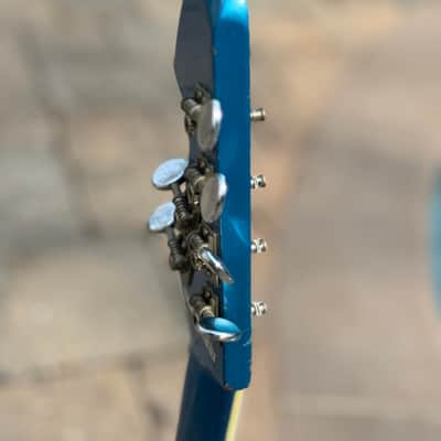 Silvertone/Teisco Shark Fin 759 1436 1 Electric Guitar 1960s - Blue image 13