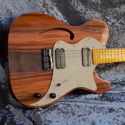 GB Liuteria Traditional Tele semi hollow rosewood and purple resin image 8