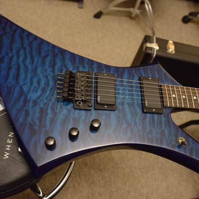 1985 USA Jackson San Dimas Custom Shop Kelly KE2 EMG 81 85 Floyd Rose Blue Quilt Quilted Maple Top image 11