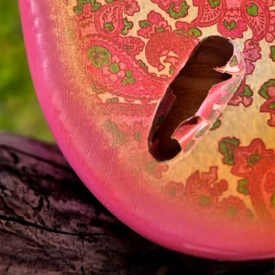 Pink Paisley Strat ST  Body, Aged, Relic , Nitro , Ash image 3