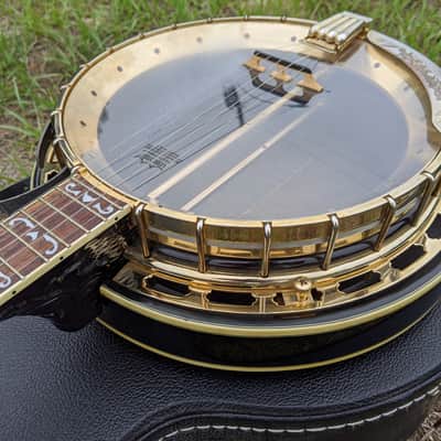 Aria SB-600 Deluxe 5 String Banjo High End Aria Gold Hardware Hard