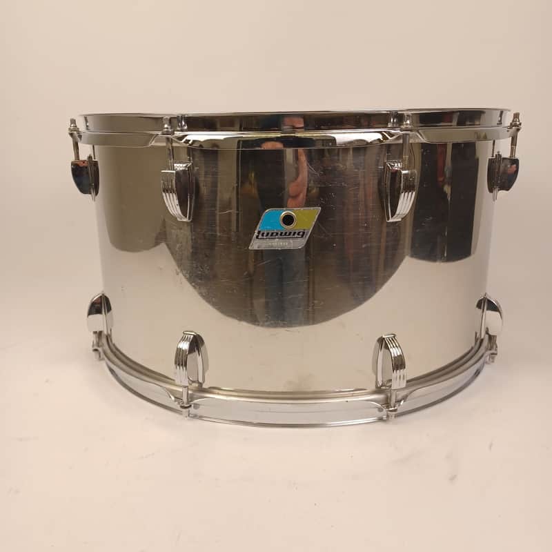 Ludwig 10x18"Stainless Steel Bass Drum/Timp-Tom#700 Vintage 1977 Jazz Blue/Olive image 1