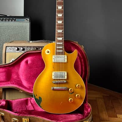 2017 Gibson Les Paul Standard Heavy Aged Gold over Green PSL image 1