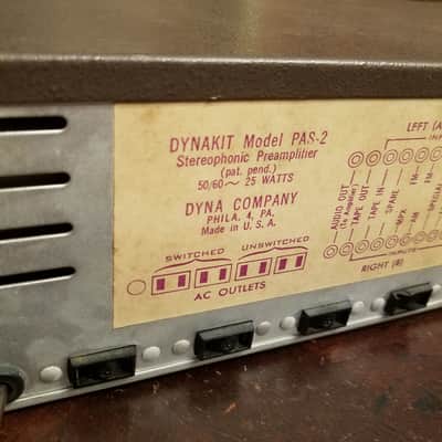 Dynaco PAS-2 Gold stereo tube hifi preamp PAS2 Dynakit 1960s - gold and brown image 9