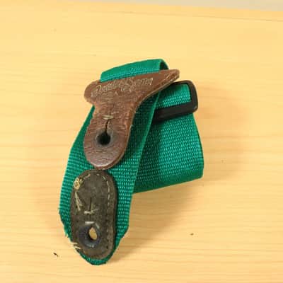 Vintage 90s Doctor Song USA Guitar Strap Green 2” Wide Adjustable Made In USA image 2