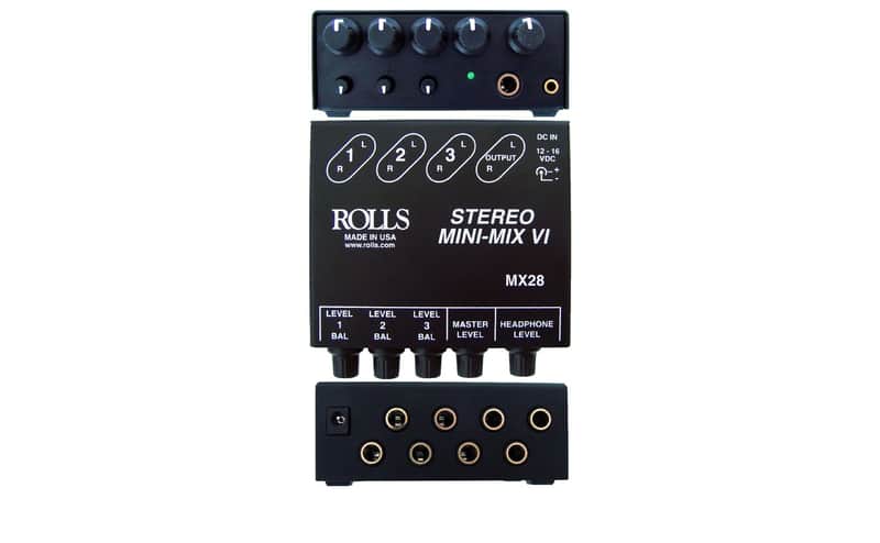Rolls MX28 Mini-Mix VI 3 CH Stereo Mixer image 1