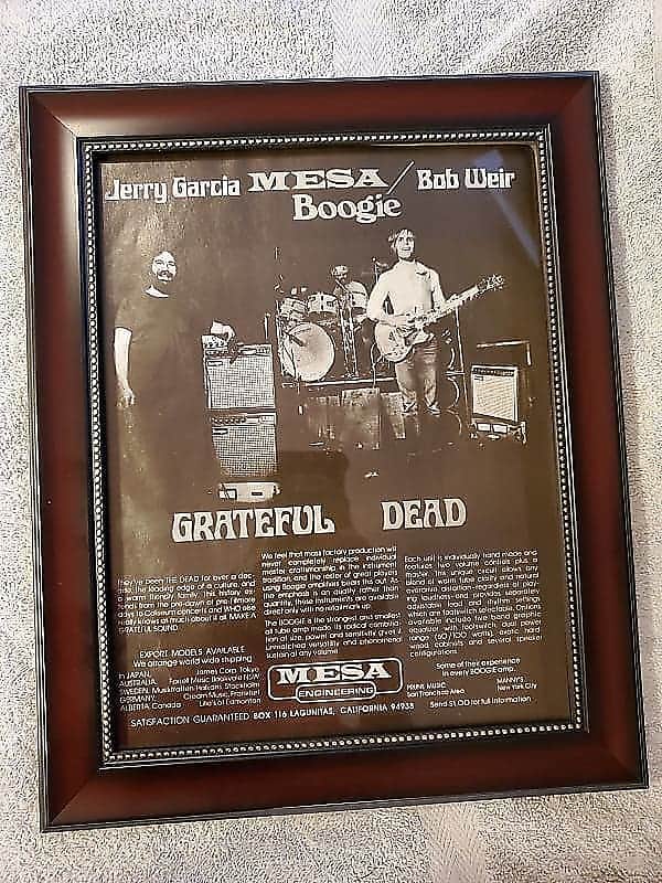 1977 Mesa Boogie Amps Promotional Ad Framed Grateful Dead Jerry Garcia, Bob Weir Original image 1
