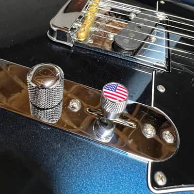 Kinnatone U.S.A. Flag Chrome Switch tip for Blade style switch 3 or 5 way Strat tele image 2
