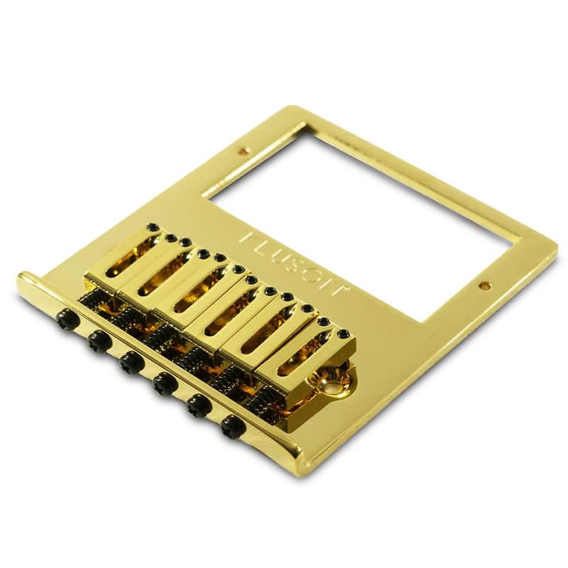 Kluson Contemporary Humbucker Bridge For Fender Telecaster With Brass Saddles Gold image 1