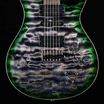PRS Willcutt Exclusive Wood Library Modern Eagle V Charcoal Jade Burst Quilted Maple 10-Top (208) image 3